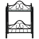 vidaXL 2 db fekete acél/edzett üveg éjjeliszekrény 45 x 30,5 x 60 cm