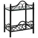 vidaXL 2 db fekete acél/edzett üveg éjjeliszekrény 45 x 30,5 x 60 cm