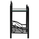 vidaXL 2 db fekete acél/edzett üveg éjjeliszekrény 45 x 30,5 x 60 cm