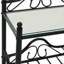 vidaXL 2 db fekete acél/edzett üveg éjjeliszekrény 45 x 30,5 x 60 cm