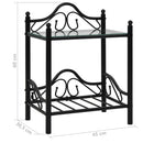vidaXL 2 db fekete acél/edzett üveg éjjeliszekrény 45 x 30,5 x 60 cm