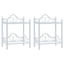 vidaXL 2 db fehér acél/edzett üveg éjjeliszekrény 45 x 30,5 x 60 cm