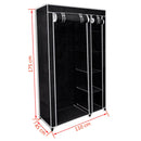 vidaXL fekete összecsukható ruhásszekrény 110 x 45 x 175 cm
