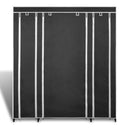 vidaXL fekete szövet ruhásszekrény tárolórekeszekkel 45x150x176 cm