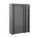 vidaXL 2 db szürke összecsukható szövet ruhásszekrény 110x45x175 cm