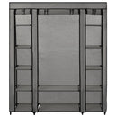 vidaXL szürke szövet ruhásszekrény tárolórekeszekkel 150 x 45 x 176 cm