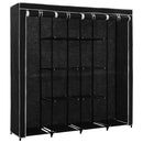vidaXL fekete ruhásszekrény 4 tárolórekesszel 175 x 45 x 170 cm
