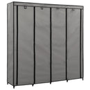 vidaXL szürke ruhásszekrény 4 tárolórekesszel 175 x 45 x 170 cm