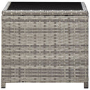 vidaXL szürke polyrattan és üveg dohányzóasztal 45 x 45 x 40 cm