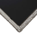 vidaXL szürke polyrattan és üveg dohányzóasztal 45 x 45 x 40 cm