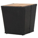 vidaXL fekete polyrattan és tömör akácfa teázóasztal 41,5x41,5x43 cm