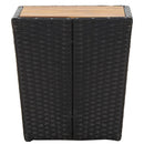 vidaXL fekete polyrattan és tömör akácfa teázóasztal 41,5x41,5x43 cm