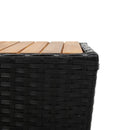 vidaXL fekete polyrattan és tömör akácfa teázóasztal 41,5x41,5x43 cm