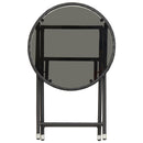 vidaXL fekete polyrattan és edzett üveg teázóasztal 60 cm