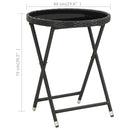 vidaXL fekete polyrattan és edzett üveg teázóasztal 60 cm