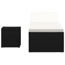 vidaXL krémfehér polyrattan napozóágy párnával és teázóasztallal