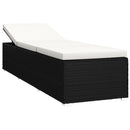 vidaXL krémfehér polyrattan napozóágy párnával és teázóasztallal