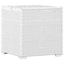 vidaXL fehér polyrattan napozóágy párnával és teázóasztallal