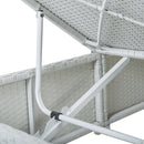 vidaXL fehér polyrattan napozóágy párnával és teázóasztallal