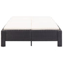 vidaXL fekete polyrattan kétszemélyes napozóágy párnával