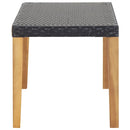 vidaXL fekete polyrattan és tömör akácfa kerti pad 120 cm