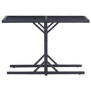 vidaXL fekete polyrattan és üveglapos kerti asztal 110 x 53 x 72 cm