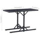 vidaXL fekete polyrattan és üveglapos kerti asztal 110 x 53 x 72 cm