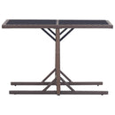 vidaXL barna polyrattan és üveglapos kerti asztal 110 x 53 x 72 cm