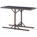 vidaXL barna polyrattan és üveglapos kerti asztal 110 x 53 x 72 cm