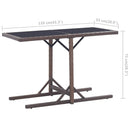 vidaXL barna polyrattan és üveglapos kerti asztal 110 x 53 x 72 cm