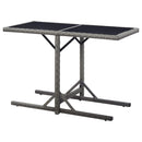 vidaXL antracitszürke polyrattan és üveglapos kerti asztal 110x53x72cm