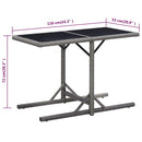 vidaXL antracitszürke polyrattan és üveglapos kerti asztal 110x53x72cm