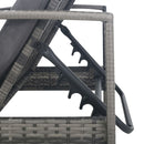 vidaXL szürke polyrattan karfás napozóágy