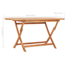 vidaXL összecsukható kerti tömör tíkfa asztal 160 x 80 x 75 cm
