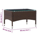 vidaXL barna polyrattan dohányzóasztal 60 x 40 x 36 cm