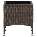 vidaXL barna polyrattan kerti asztal 40 x 40 x 45 cm