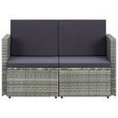 vidaXL szürke kétszemélyes polyrattan kerti kanapé párnákkal