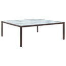 vidaXL barna polyrattan kerti étkezőasztal 200 x 200 x 74 cm