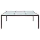 vidaXL barna polyrattan kerti étkezőasztal 200 x 200 x 74 cm