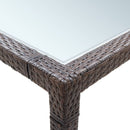 vidaXL barna polyrattan kerti étkezőasztal 200 x 200 x 74 cm