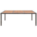 vidaXL szürke polyrattan és akácfa kerti asztal 200 x 150 x 74 cm