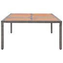 vidaXL szürke polyrattan és akácfa kerti asztal 200 x 150 x 74 cm