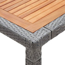 vidaXL szürke polyrattan és akácfa kerti asztal 200 x 150 x 74 cm