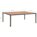 vidaXL szürke polyrattan és akácfa kerti asztal 200 x 150 x 74 cm