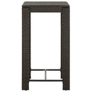 vidaXL barna polyrattan kerti bárasztal 60,5 x 60,5 x 110,5 cm