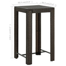 vidaXL barna polyrattan kerti bárasztal 60,5 x 60,5 x 110,5 cm