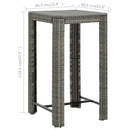 vidaXL szürke polyrattan kerti bárasztal 60,5 x 60,5 x 110,5 cm