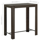 vidaXL barna polyrattan kerti bárasztal 100 x 60,5 x 110,5 cm