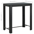 vidaXL fekete polyrattan kerti bárasztal 100 x 60,5 x 110,5 cm