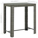 vidaXL szürke polyrattan kerti bárasztal 100 x 60,5 x 110,5 cm